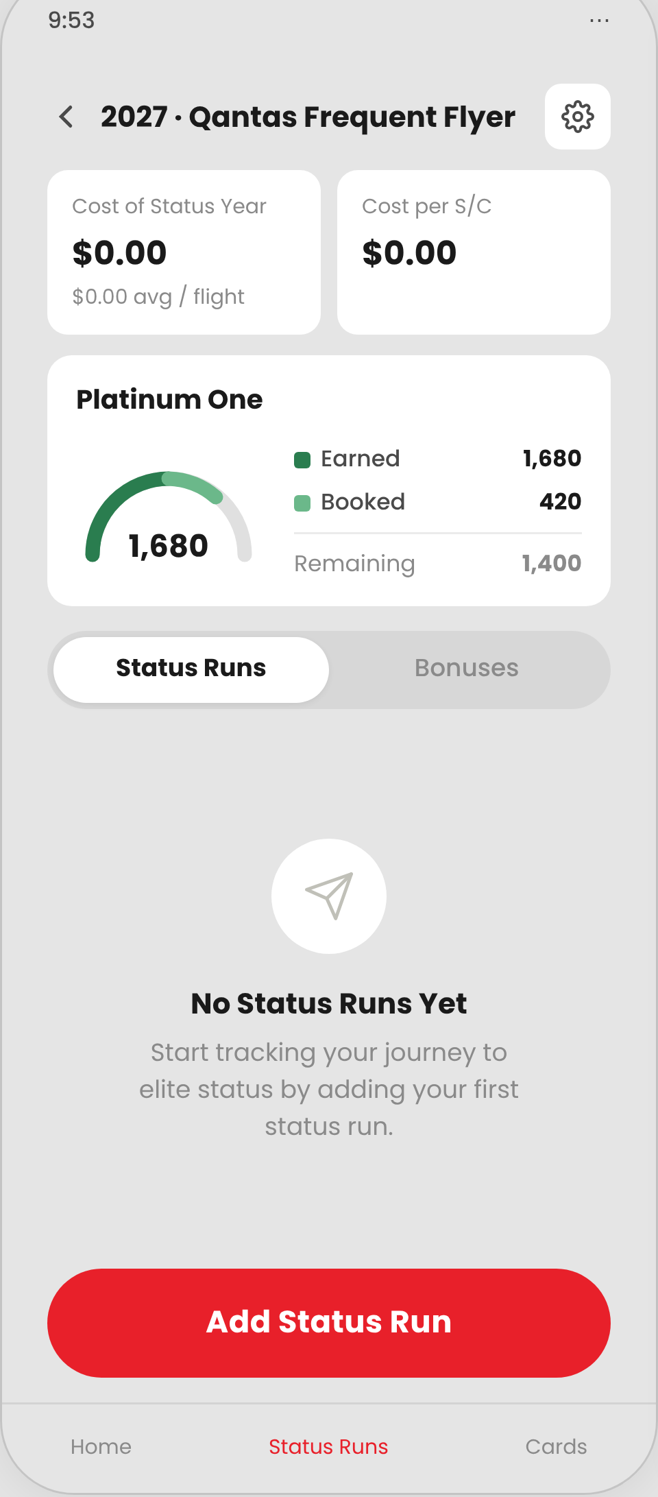 Goal view tracking progress toward the next tier